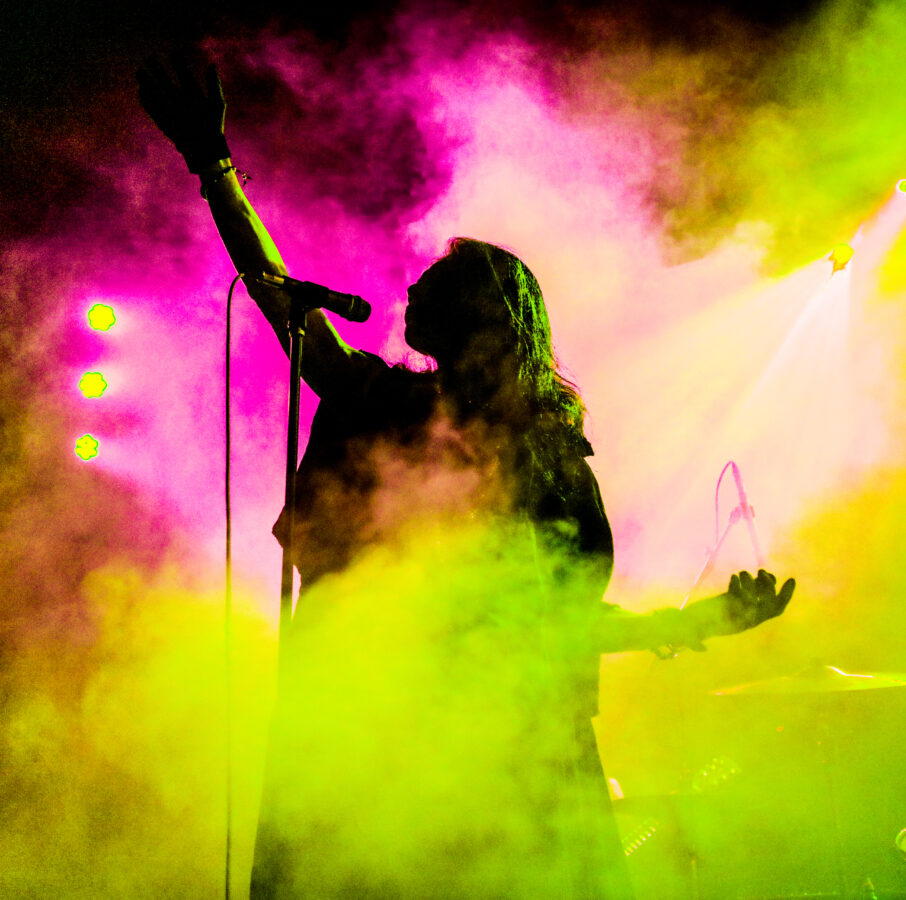 Atsuo surrounded by Smoke Machines and Bright Lights